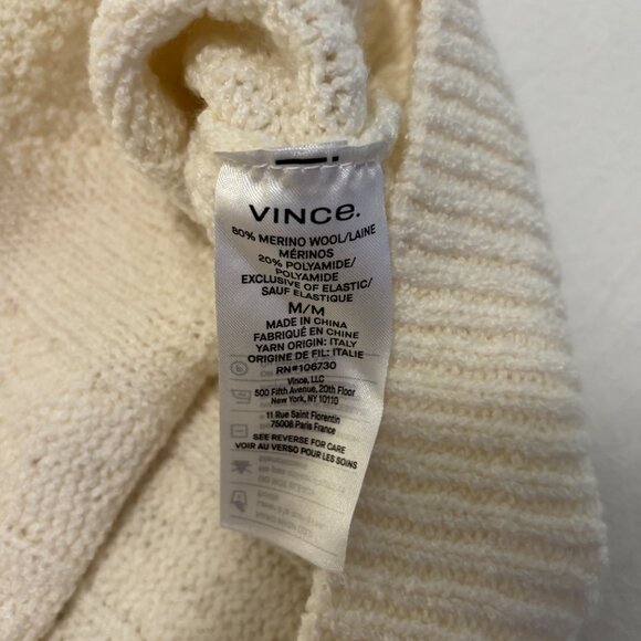NWT Vince Cable Knit Sweater Ivory Merino Wool-Blend (Size M) - Picture 7 of 12